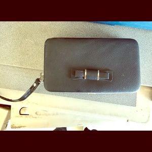 Black bow purse snap clutch